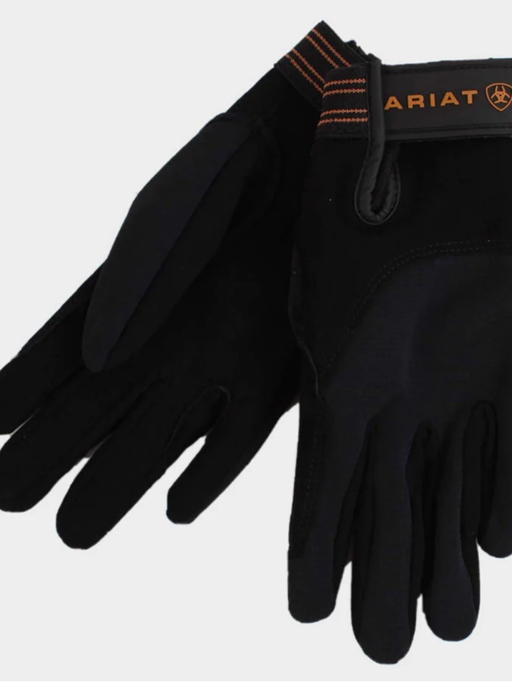 Ariat Tek Black Gloves with Orange Accents
